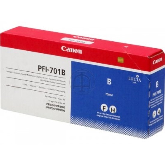 Canon PFI-701B (0908B001) Blue Orjinal Kartuş - iPF8000 / iPF8100 Canon PFI-701B (0908B001) Blue Orjinal Kartuş - iPF8000 / iPF8100