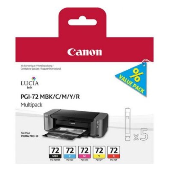 Canon PGI-72 MBK /CMYR (6402B009AA) Multipack Orjinal Kartuş - Pixma Pro-10 Canon PGI-72 MBK /CMYR (6402B009AA) Multipack Orjinal Kartuş - Pixma Pro-10