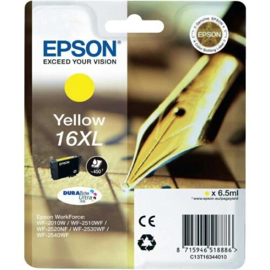 Epson C13T16344020 (16XL) Sarı Orjinal Kartuş - WF-2010 Epson C13T16344020 (16XL) Sarı Orjinal Kartuş - WF-2010