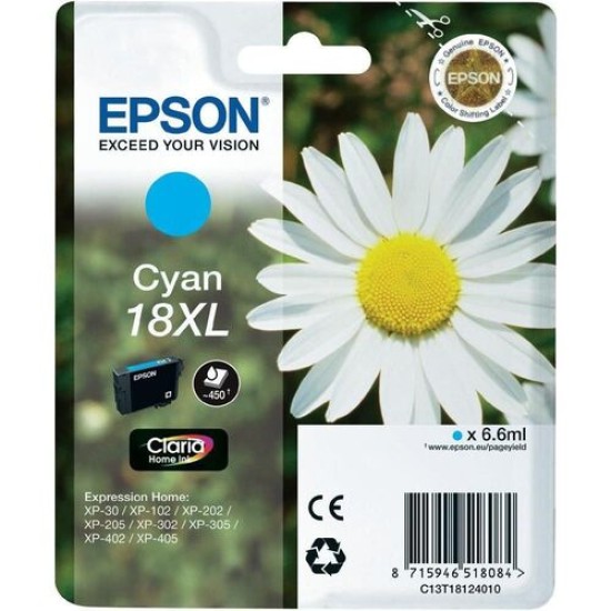 Epson C13T18124020 (18XL) Mavi Orjinal Kartuş - XP-202 (T1893) Epson C13T18124020 (18XL) Mavi Orjinal Kartuş - XP-202 (T1893)