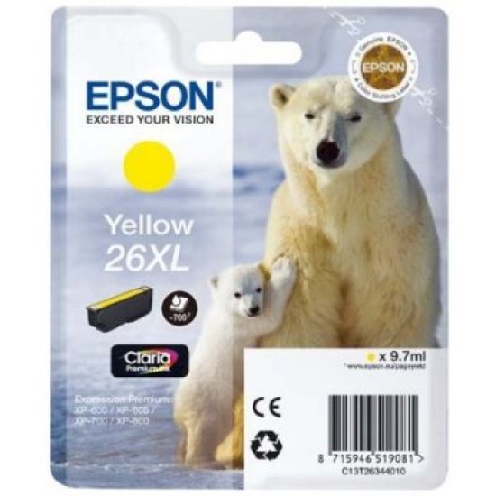 Epson C13T263440 (26XL) Sarı Orjinal Kartuş - XP-600 (T1883)