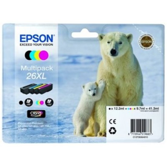 Epson C13T263640 (26XL) Multipack 4&#039;lü Orjinal Set Kartuş - XP-600 (T1882)