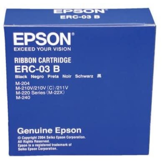 Epson C43S015350 (ERC-03) Orjinal Yazıcı Şeridi - 220 / 240 Epson C43S015350 (ERC-03) Orjinal Yazıcı Şeridi - 220 / 240