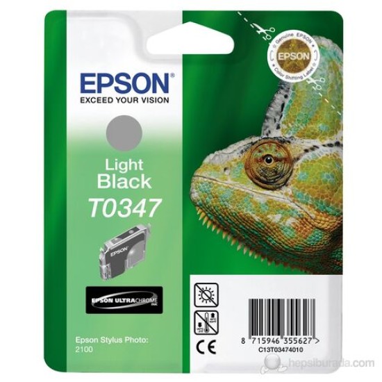 Epson C13T034740 (T0347) Açık Siyah Orjinal Kartuş - Stylus Photo 2100 Epson C13T034740 (T0347) Açık Siyah Orjinal Kartuş - Stylus Photo 2100
