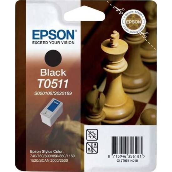 Epson C13T051140 (T0511) Siyah Orjinal Kartuş - Stylus 740 / 760 (T2240) Epson C13T051140 (T0511) Siyah Orjinal Kartuş - Stylus 740 / 760 (T2240)