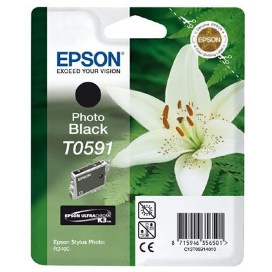 Epson C13T05914020 (T0591) Siyah Orjinal Kartuş - Stylus Photo R2400 Epson C13T05914020 (T0591) Siyah Orjinal Kartuş - Stylus Photo R2400