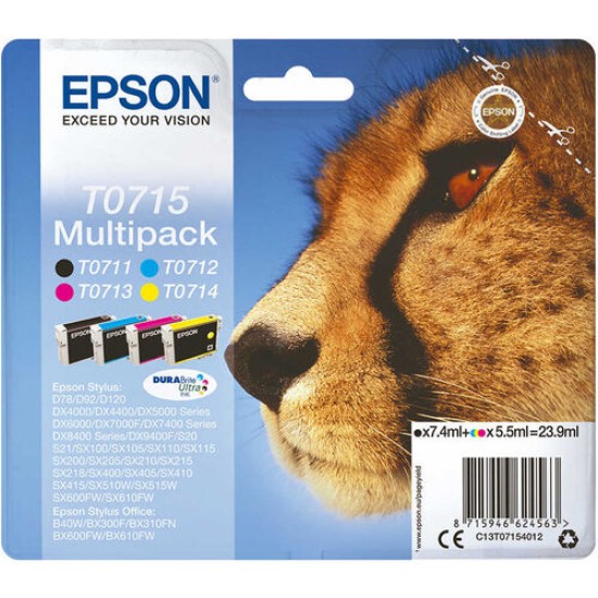 Epson C13T07154020 (T0715) Orjinal Multipack Kartuş - Stylus SX215 Epson C13T07154020 (T0715) Orjinal Multipack Kartuş - Stylus SX215