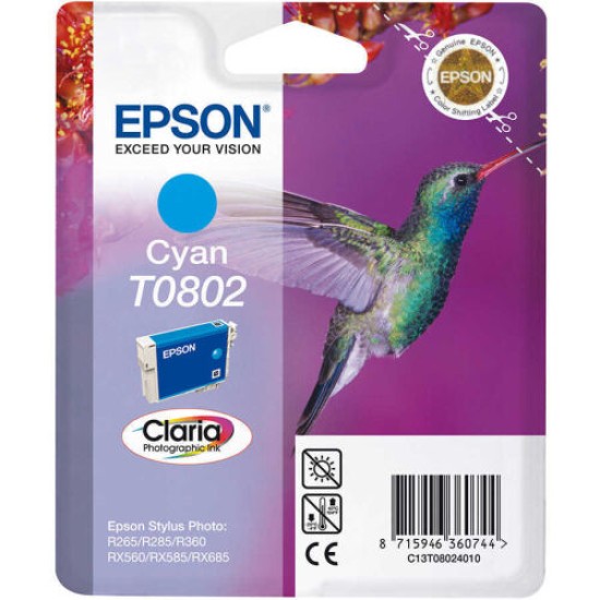Epson C13T08024020 (T0802) Mavi Orjinal Kartuş - Stylus Photo PX650 Epson C13T08024020 (T0802) Mavi Orjinal Kartuş - Stylus Photo PX650