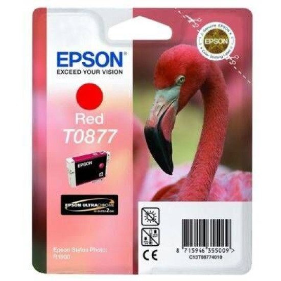 Epson C13T08774020 (T0877) Kırmızı (Red) Orjinal Kartuş - Photo R1900 Epson C13T08774020 (T0877) Kırmızı (Red) Orjinal Kartuş - Photo R1900