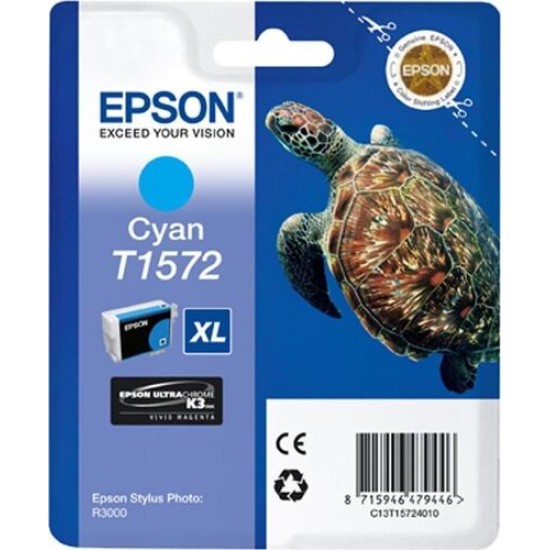 Epson C13T15724010 (T1572) Mavi Orjinal Kartuş - Stylus Photo R3000 (T12603)