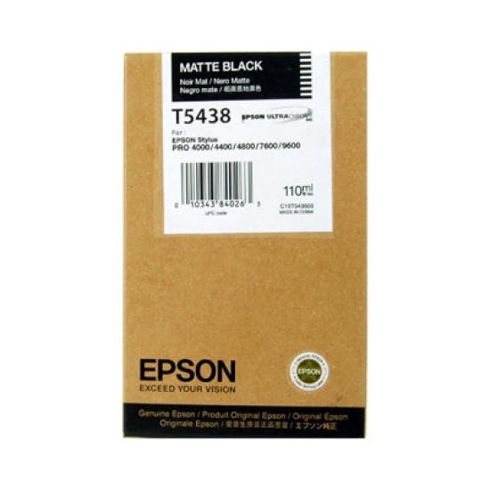 Epson C13T543800 (T5438) Mat Siyah Orjinal Kartuş - Stylus Pro 4000 Epson C13T543800 (T5438) Mat Siyah Orjinal Kartuş - Stylus Pro 4000