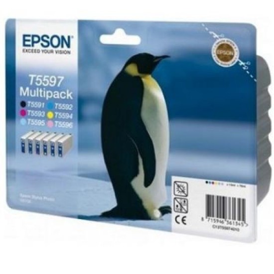 Epson C13T55974010 (T5597) 6lı Paket Multipack Orjinal Kartuş - Stylus Photo RX700 (T1880)