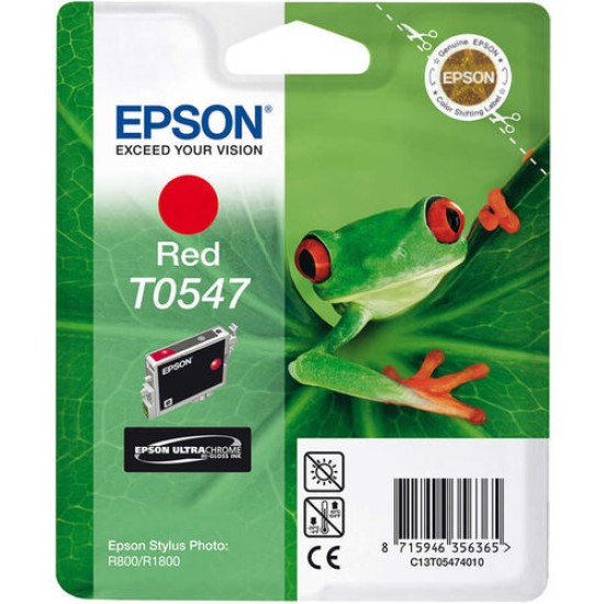 Epson C13T05474020 (T0547) Kırmızı Orjinal Kartuş - Stylus Photo R800 Epson C13T05474020 (T0547) Kırmızı Orjinal Kartuş - Stylus Photo R800