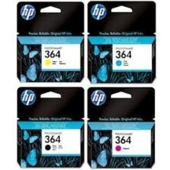 HP 364 4lü Set Orjinal Kartuş Siyah,Sarı,Mavi,Kırmızı (T2537) HP 364 4lü Set Orjinal Kartuş Siyah,Sarı,Mavi,Kırmızı (T2537)
