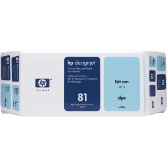 HP C4994A (81) Açık Mavi Orjinal Kartuş + Baskı Kafası - DesignJet 5000 / 5500 (T1476) HP C4994A (81) Açık Mavi Orjinal Kartuş + Baskı Kafası - DesignJet 5000 / 5500 (T1476)