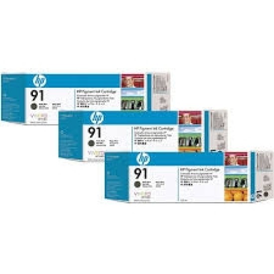 HP C9480A (91) Mat Siyah Orjinal Plotter Kartuş 3lü Paket - Designjet Z6100 (T1337)