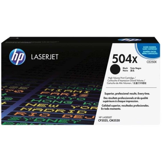 HP CE250X (504X) Siyah Orjinal Toner Yüksek Kapasite - CP3525 / CM3530 (T3265) HP CE250X (504X) Siyah Orjinal Toner Yüksek Kapasite - CP3525 / CM3530 (T3265)