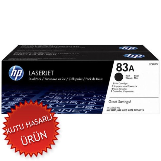 HP CF283AF (83A) Siyah Orjinal Toner - (AF&#039;den Ayrılmış Kutu) - M201dw / M225dn (T16641)