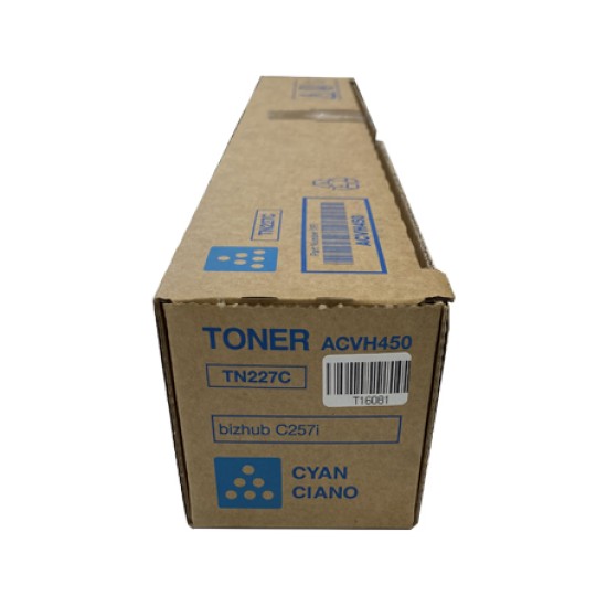 Konica Minolta TN-227C (ACVH450) Mavi Orjinal Toner - Bizhub C257 (T16081) Konica Minolta TN-227C (ACVH450) Mavi Orjinal Toner - Bizhub C257 (T16081)