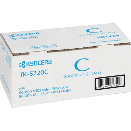 Kyocera TK-5220C (1T02R9CNL1) Mavi Orjinal Toner - P5021 / M5521 (T9233) Kyocera TK-5220C (1T02R9CNL1) Mavi Orjinal Toner - P5021 / M5521 (T9233)