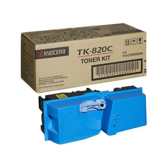 Kyocera TK-820C (1T02HPCEU0) Mavi Orjinal Toner - FS-C8100 (T12339) Kyocera TK-820C (1T02HPCEU0) Mavi Orjinal Toner - FS-C8100 (T12339)