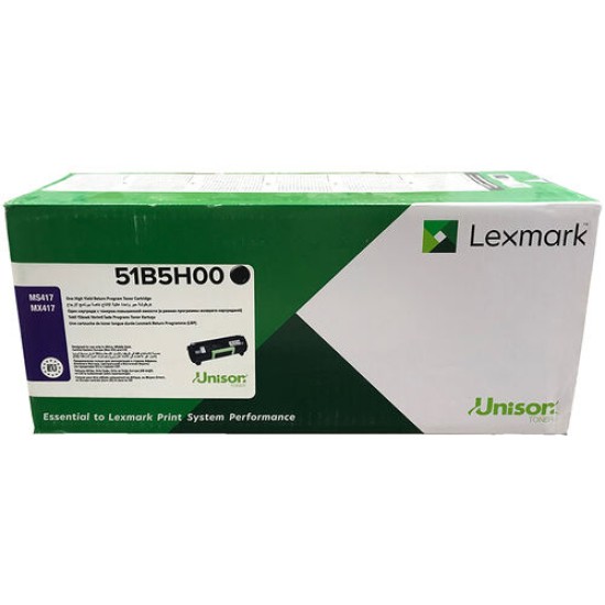 Lexmark 51B5H00 Siyah Orjinal Toner - MS417 / MX417 Lexmark 51B5H00 Siyah Orjinal Toner - MS417 / MX417