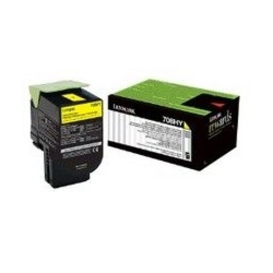 Lexmark 70C8HY0 (708HY) Sarı Orjinal Toner - CS310 / CS410 Lexmark 70C8HY0 (708HY) Sarı Orjinal Toner - CS310 / CS410