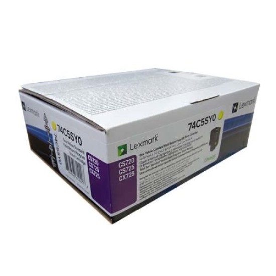 Lexmark 74C5SY0 Sarı Orjinal Toner Standart Kapasite - CS720 / CS725 Lexmark 74C5SY0 Sarı Orjinal Toner Standart Kapasite - CS720 / CS725
