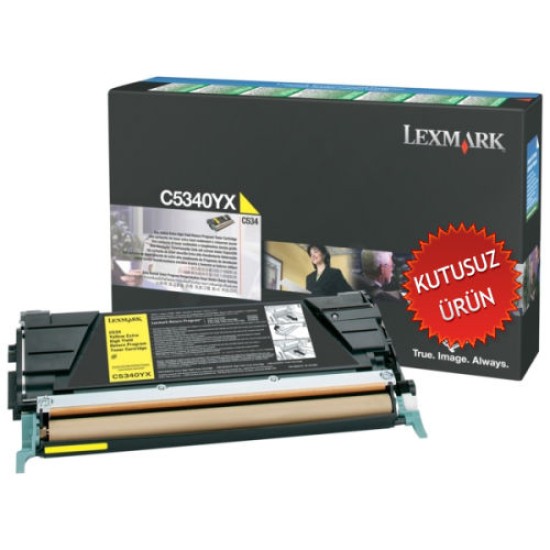 Lexmark C5340YX Sarı Orjinal Toner - C534 (U) (T9076) Lexmark C5340YX Sarı Orjinal Toner - C534 (U) (T9076)