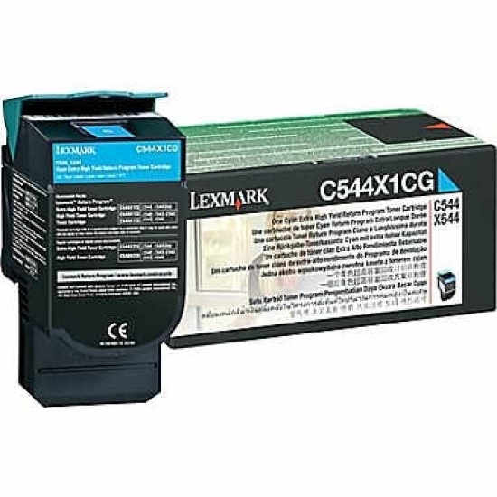 Lexmark C544X1CG Mavi Orjinal Toner - C540 / C544 Lexmark C544X1CG Mavi Orjinal Toner - C540 / C544