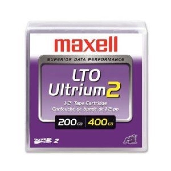Maxell Lto-2 Ultrium 2 200 GB / 400 GB Data Kartuşu 609m, 12.65mm Maxell Lto-2 Ultrium 2 200 GB / 400 GB Data Kartuşu 609m, 12.65mm