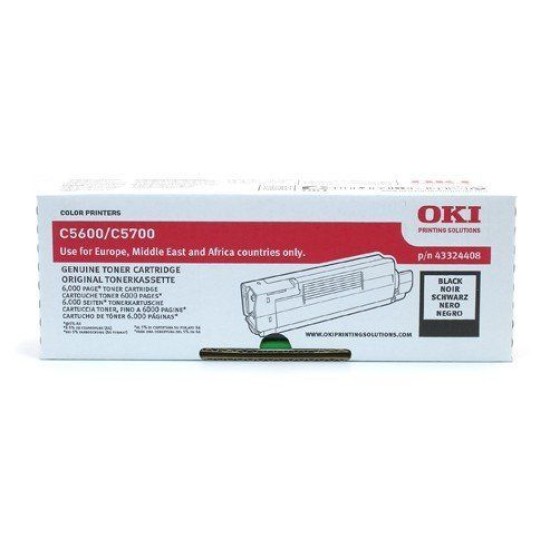 OKI 43324408 Siyah Orjinal Toner - C5600 / C5700 OKI 43324408 Siyah Orjinal Toner - C5600 / C5700