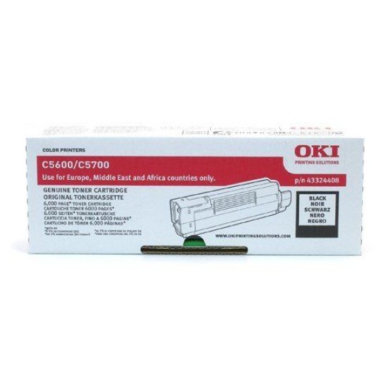 OKI 43324408 Siyah Orjinal Toner - C5600 / C5700 OKI 43324408 Siyah Orjinal Toner - C5600 / C5700