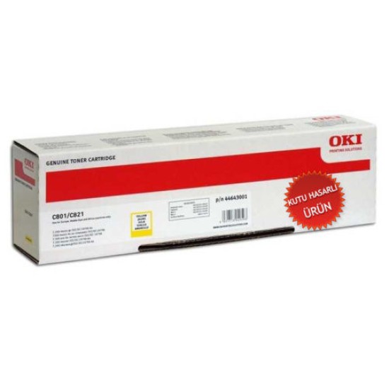 OKI 44643005 Sarı Orjinal Toner - C801 / C821 (C) (T8527) OKI 44643005 Sarı Orjinal Toner - C801 / C821 (C) (T8527)