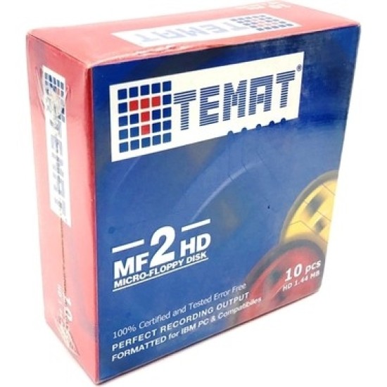 Temat MF2HD 1.44 MB 3.5 90mm Floppy Disk (10&#039;lu Paket) (T17729)