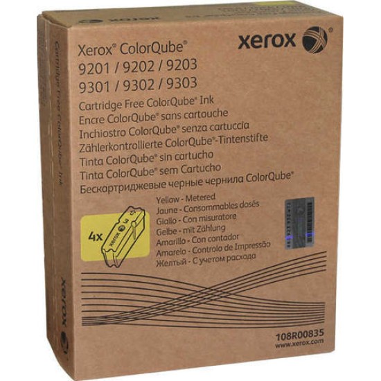 Xerox 108R00835 Sarı Orjinal Toner Metered 4lü Paket - ColorQube 9201 Xerox 108R00835 Sarı Orjinal Toner Metered 4lü Paket - ColorQube 9201